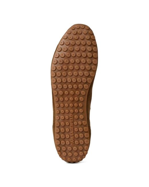 Karl Lagerfeld Brown Astra Volley Suede Sneakers for men