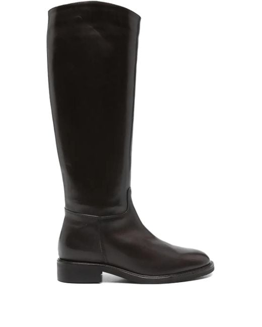 Julie Dee レザー ロングブーツ 30mm Black