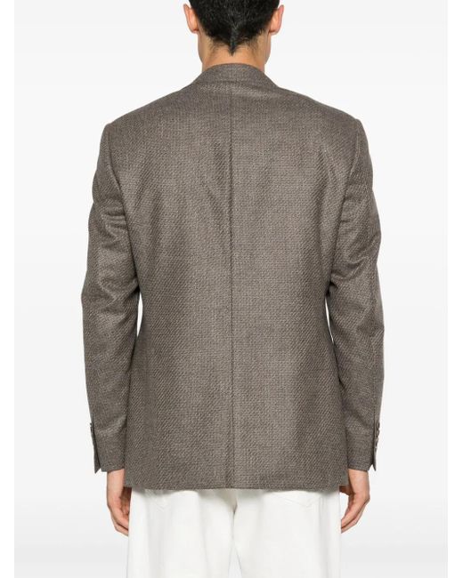 Canali Brown Single-Breasted Wool Blazer for men