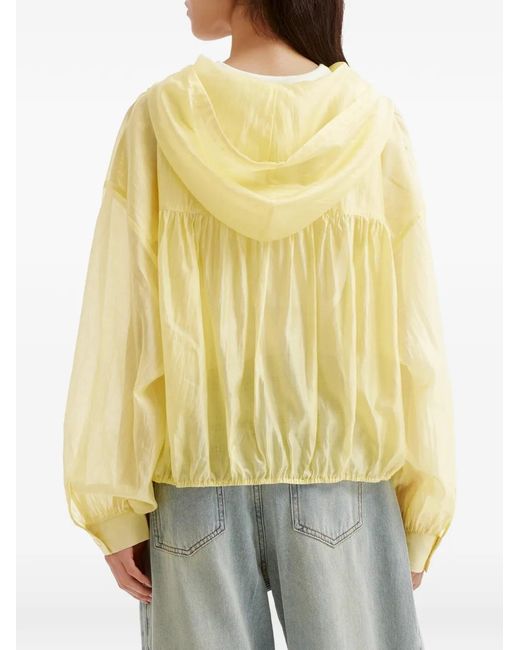 B+ AB Yellow Drawstring-Hood Lightweight Jacket