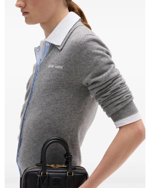 Miu Miu Gray Cardigan aus Kaschmir