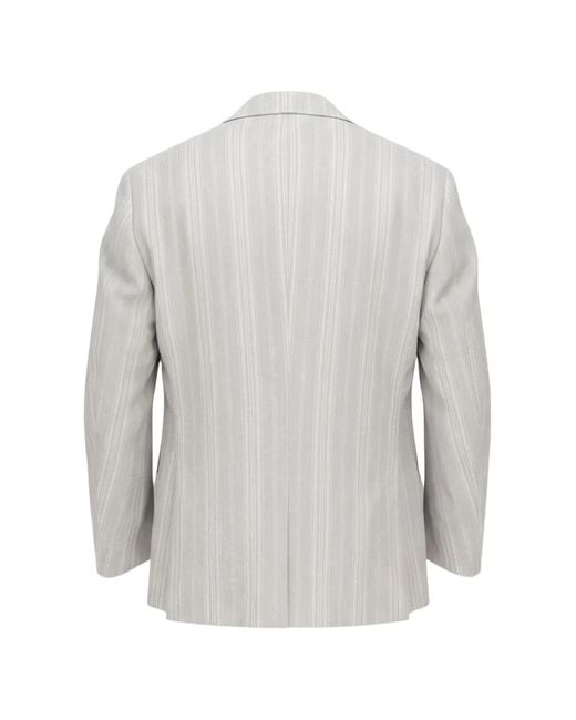 Isaia Gray Pinstripe Single-Breasted Jacket for men