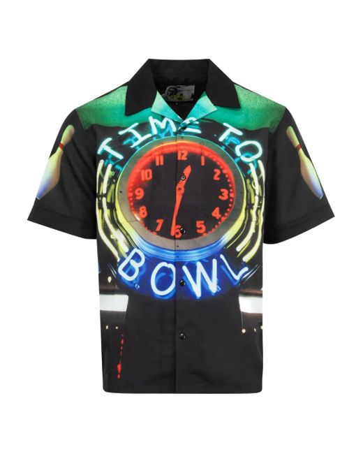 Pleasures Time Bowling Overhemd in het Blue voor heren