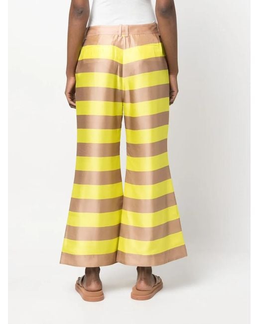 Zimmermann Yellow Wonderland Striped Flared Trousers