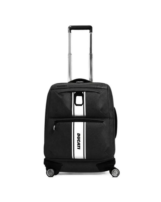 Piquadro Black X Ducati Logo-Print Suitcase