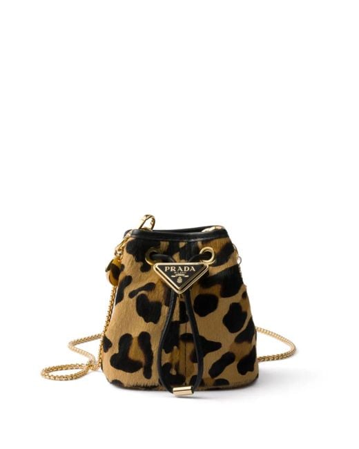 Prada Brown Animal-Print Mini Bag