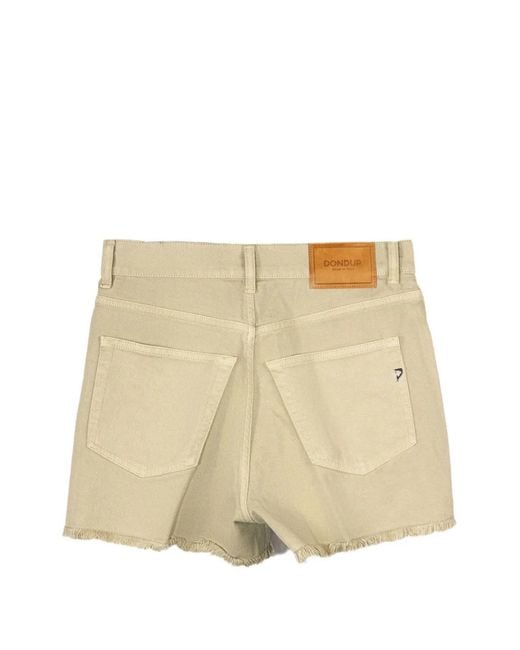 Dondup Natural Buttoned Frayed Shorts