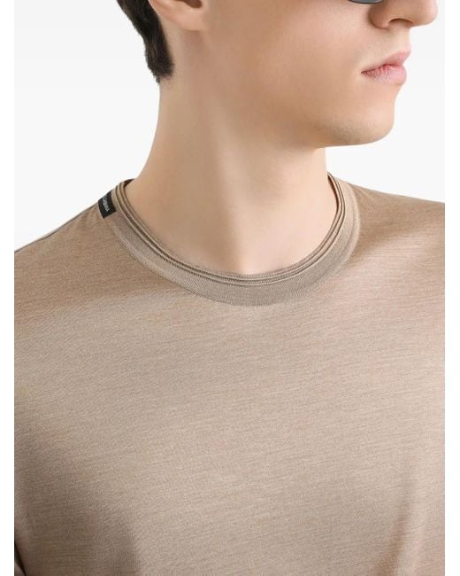 Dolce & Gabbana Zijden T-Shirt in het Natural voor heren