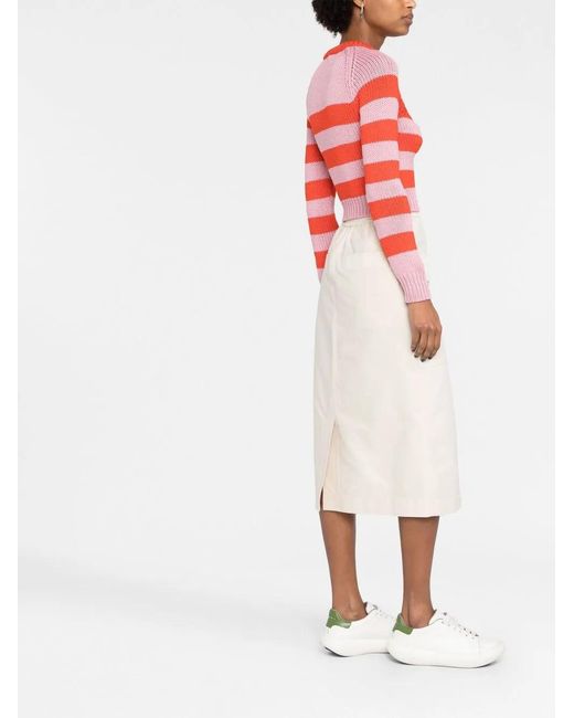 Pull Rayé À Découpes Marni en coloris Red