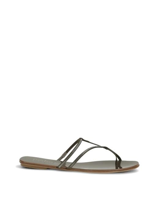Pedro Garcia Brown Embellished Strap Sandals