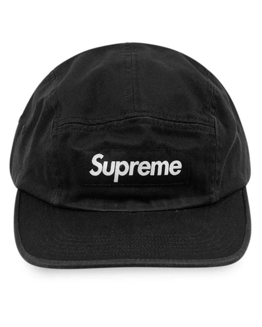 Supreme Camp Ii Washed Chino Twill Cap in Black for Men | Lyst UK