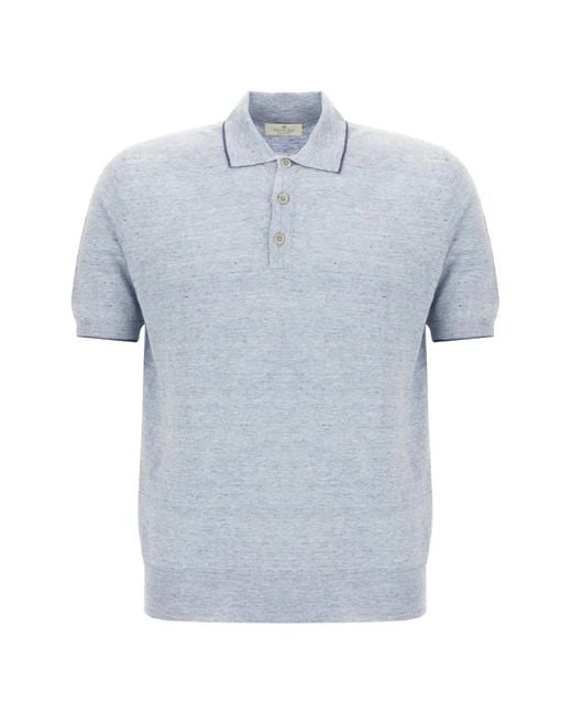 Panicale Blue Short-Sleeve Polo Shirt for men