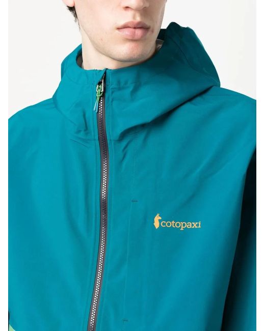 COTOPAXI Blue Colour-Block Zip-Up Hooded Jacket for men