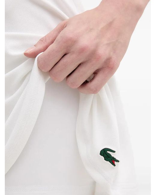 Minijupe Trapèze À Patch Logo Lacoste en coloris White