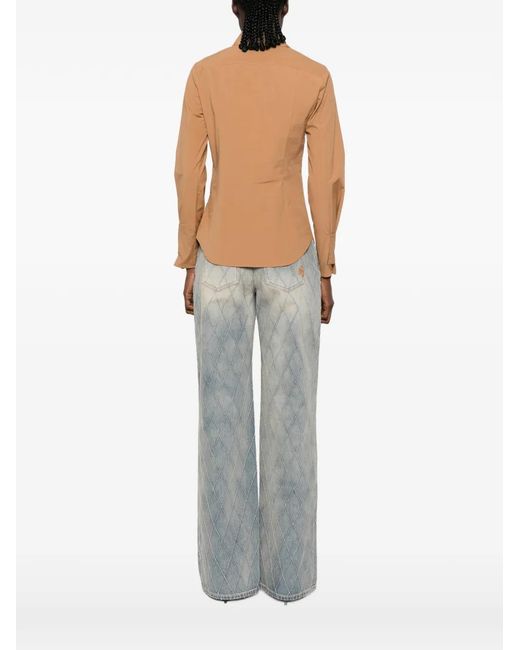 Elisabetta Franchi Natural Flap-Pockets Long-Sleeve Shirt