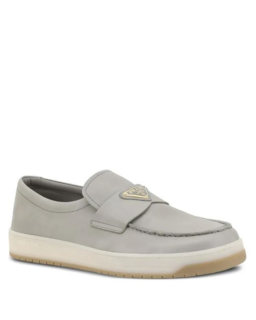 Prada Leren Loafers in het Gray voor heren