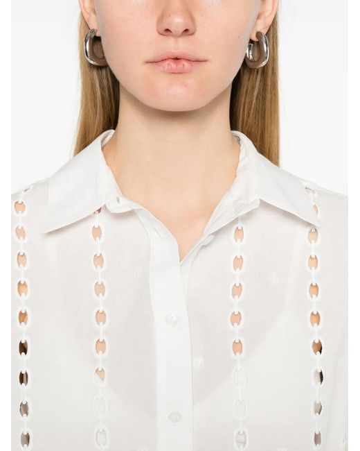 Anine Bing Lincoln Button Blouse Met Ringlets in het White