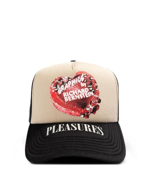 Pleasures Red Logo-Print Baseball Cap