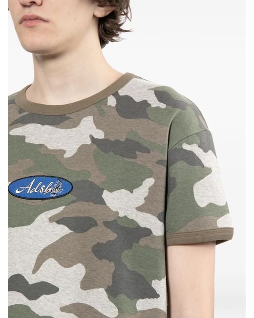 ANDERSSON BELL Gray Camouflage-Print T-Shirt for men