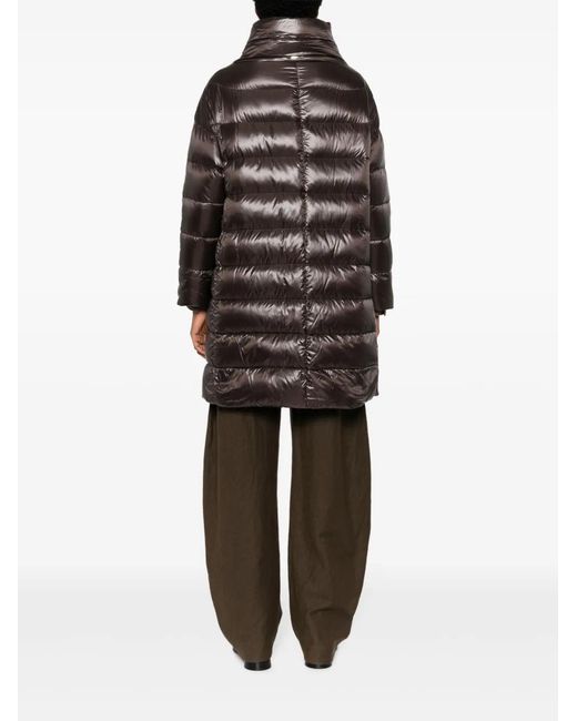 Herno Black Matilde Funnel-Neck Padded Coat