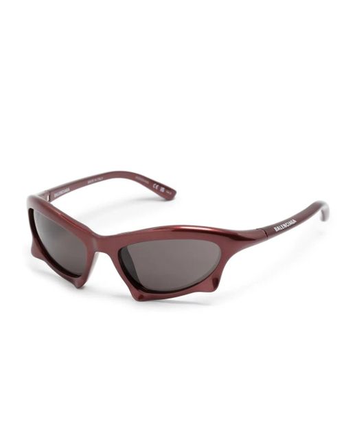 Balenciaga Brown Bar Rectangle-Frame Sunglasses