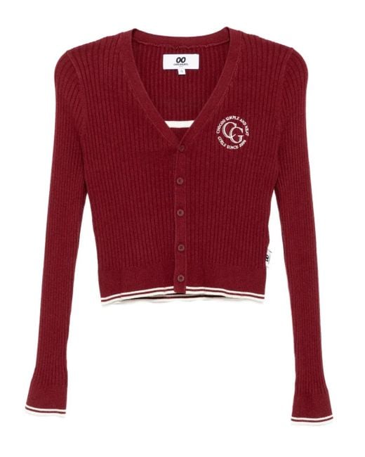 Chocoolate Red Twinset Mit Logo-Stickerei