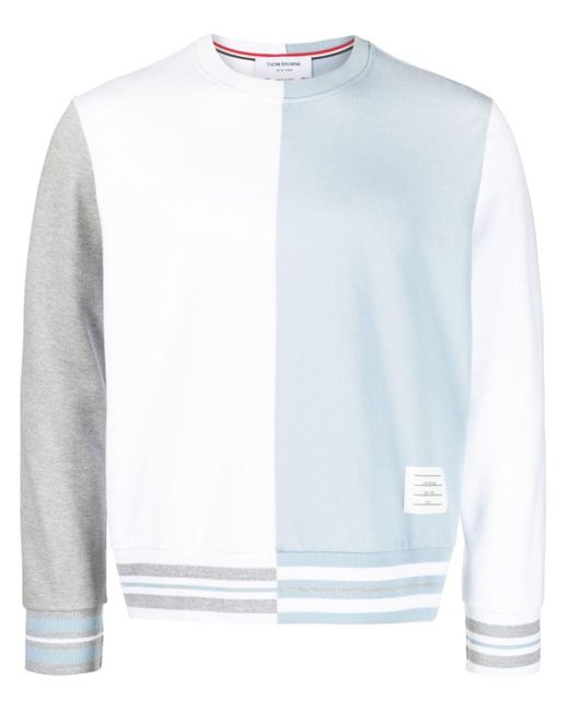 Thom Browne White Funmix Colour-block Cotton Sweatshirt for men