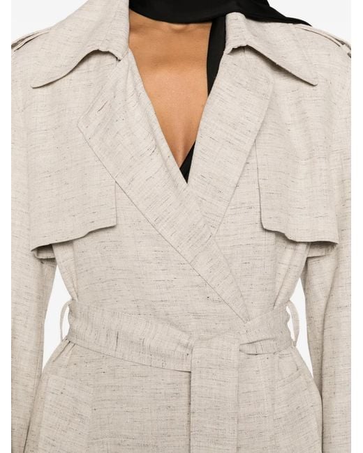 Erika Cavallini Semi Couture White Erika Belted Trench Coat