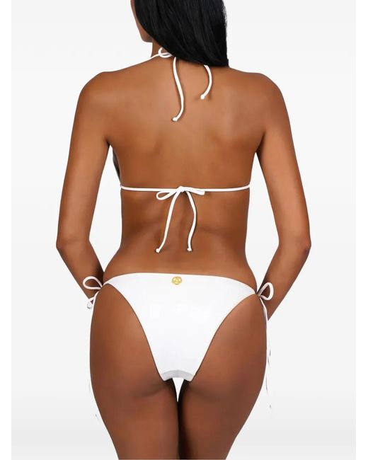 Bikinville White Marzia Floral-Appliqué Bikini