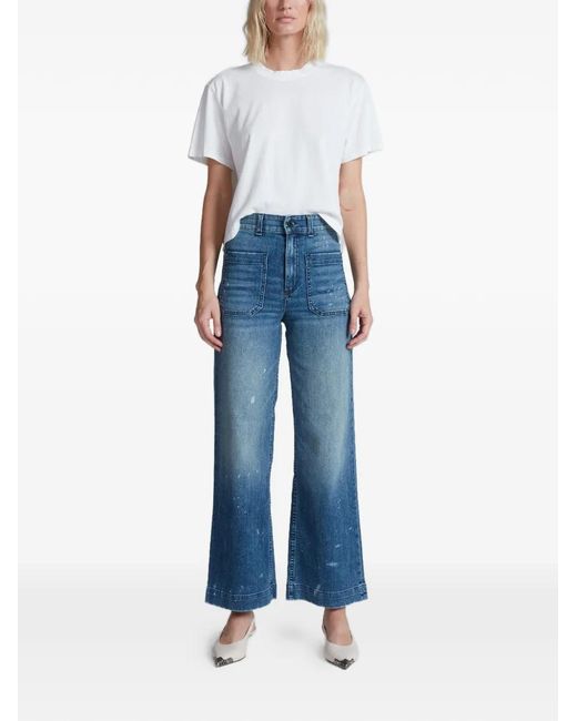 ASKK NY Blue Paint-Splatter Patch-Pocket Jeans