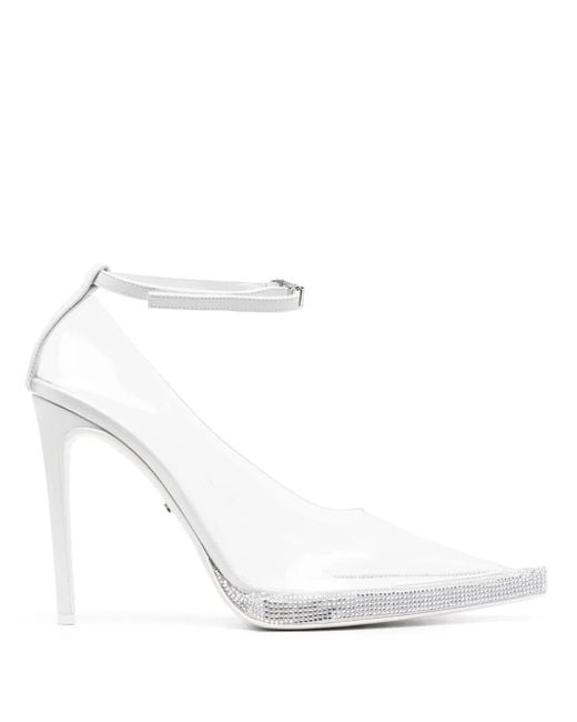 Gcds White Crystal-Embellished Pumps