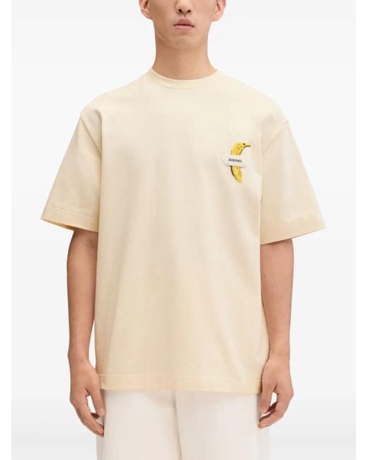 Jacquemus Natural T-Shirt With Logo for men