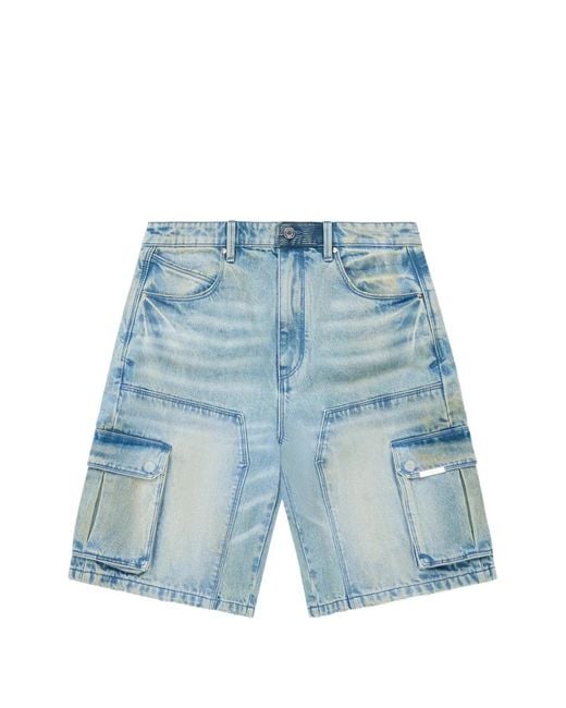RTA Blue Short Joseph À Poches Cargo for men