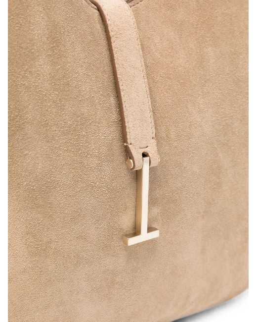 Tom Ford Natural T-Clasp Suede Shoulder Bag