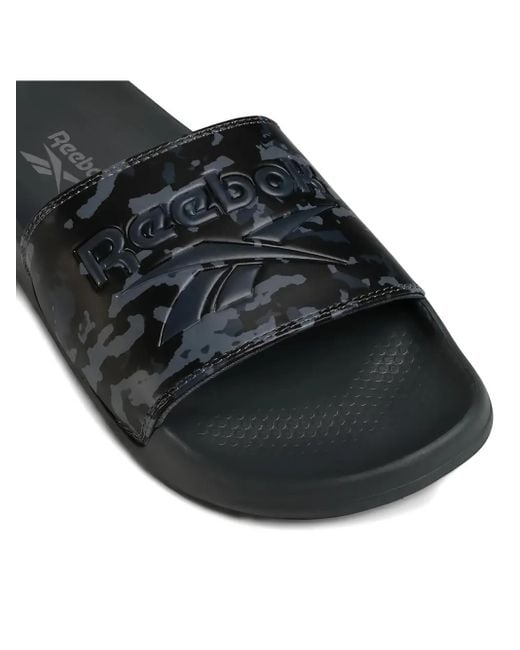 Reebok Black Camo-Print Slides for men