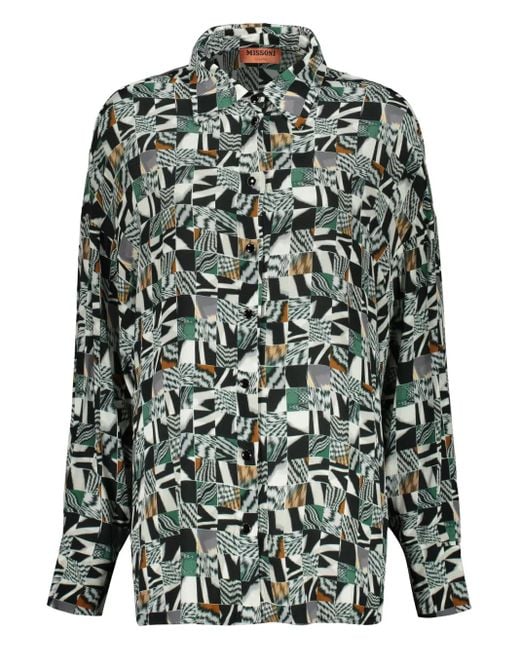 Missoni Green Abstract-Pattern Shirt