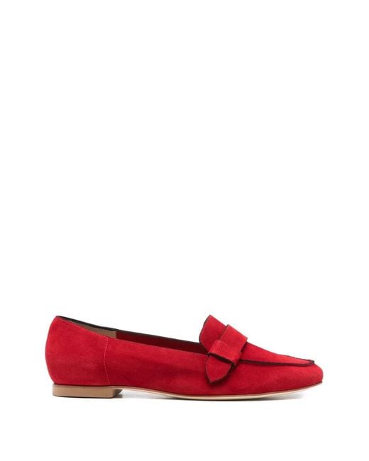 Anna F. Red Suede Loafers