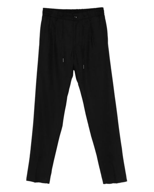 Tagliatore Black P-Newman Drawstring Trousers for men