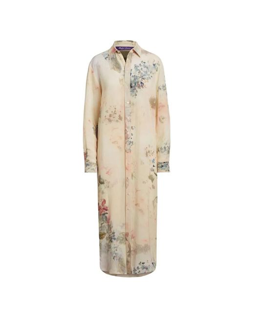 Ralph Lauren Floral Midi Shirt Dress in White