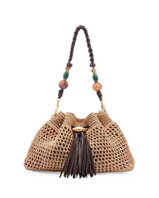 Jimmy Choo Natural Medium Cinch Tote Bag