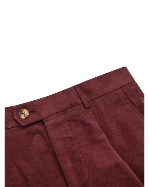 Brunello Cucinelli Red Pleated Suit for men