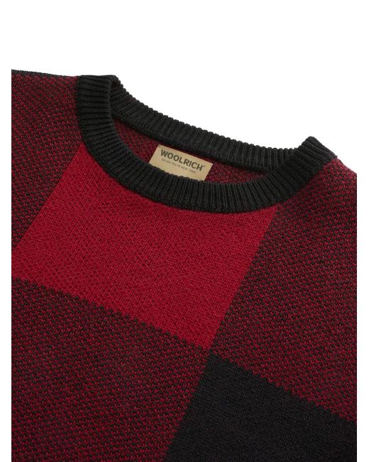 Woolrich Geruite Trui Van Scheerwol in het Red voor heren