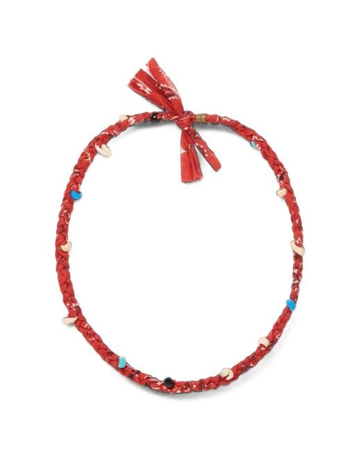 Alanui White Bandana Braided Cowrie-Shell Necklace