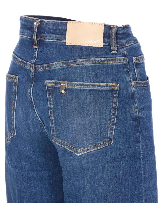 Liu Jo Blue Whiskering-Effect Jeans