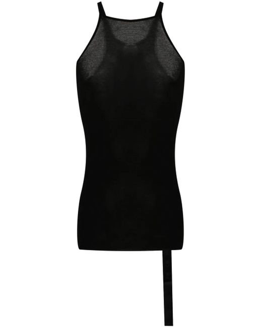 Rick Owens Black Racerback Cotton Tank Top for men