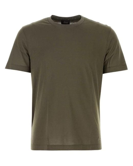 Brioni Green Crew-Neck Short-Sleeve T-Shirt for men