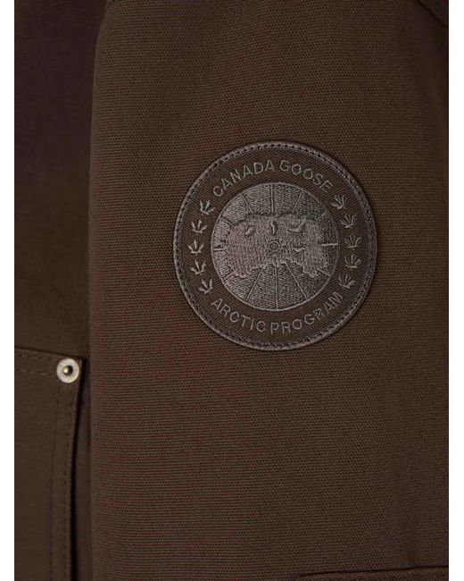 Canada Goose Brown Corduroy-Collar Logo-Patch Jacket