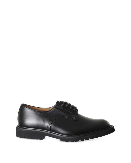 Tricker's Black Derbies Daniel En Cuir À Lacets for men