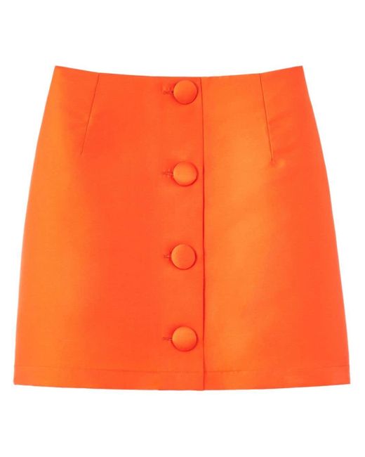 D'Estree Orange Lucio Button-up Skirt
