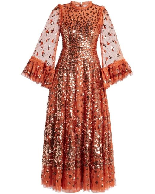 Robe Orné De Sequins Needle & Thread en coloris Red